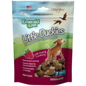 Emerald Pet Little Duckies Dog Treats, Duck & Cranberry - 5 oz