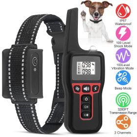 3280FT Dog Training Collar IP67 Waterproof Pet Beep Vibration