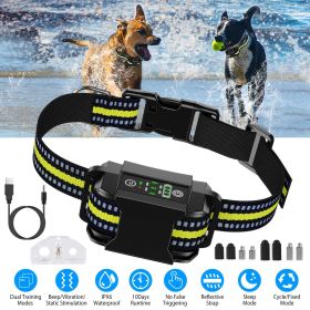 Dog Bark Collar Rchrgble Waterproof Beep Vibration Stimulation