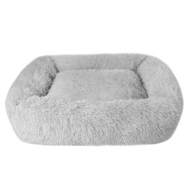 Soft Plush Orthopedic Pet Bed Mat Cushion for Small Large Dog (Color: Gray)