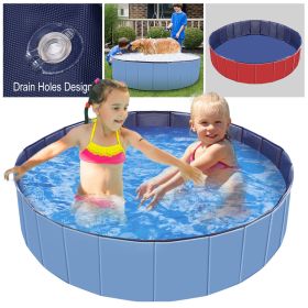 Pet Swimming Pool PVC Kiddie Baby Dog Swim Pool (Color: Blue)